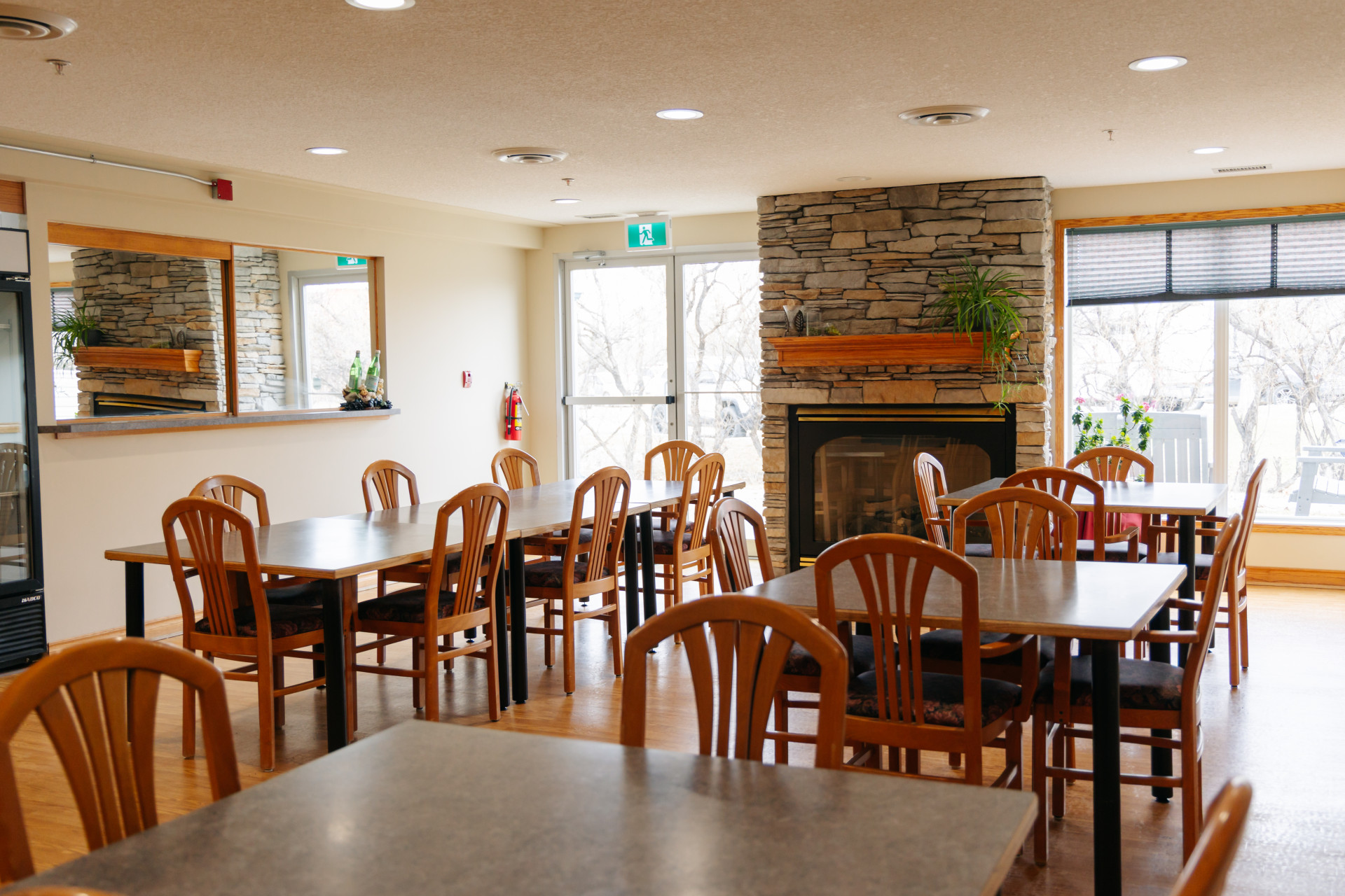 Spacious senior dining room at Harvest House in Olds, Alberta